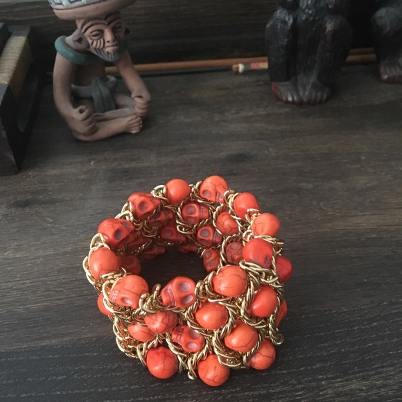 Statement Bracelet with Orange Skulls - Picture 3 of 3